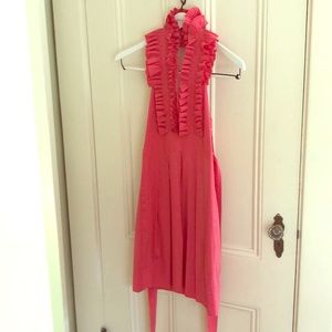 BCBGMaxAzria Ruffled Halter Cocktail Dress